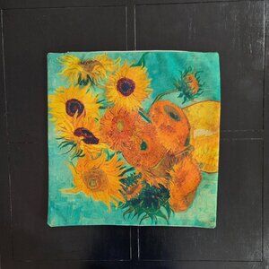 Sunflower in Blue Vincent Van Gogh Pillowcover, 17 x 17, Never Used